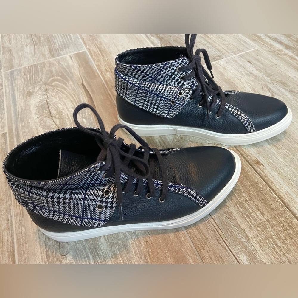 Sarah Flint navy high top leather sneakers, size 38 (8)